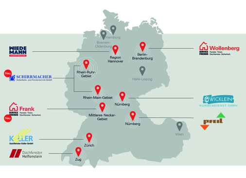 Dem Ziel, in allen deutschen Ballungsgebieten durch qualifizierte und etablierte Partnerbetriebe vertreten zu sein, kam Roto Professional Service (RPS) 2020 wieder „einen großen Schritt“ näher. - © Roto
