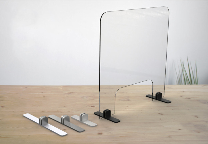 Für mobile Glasschutzwände: die PPT Standfüße von C.R. Laurence bieten eine hohe Flexibilität - © C.R. Laurence
