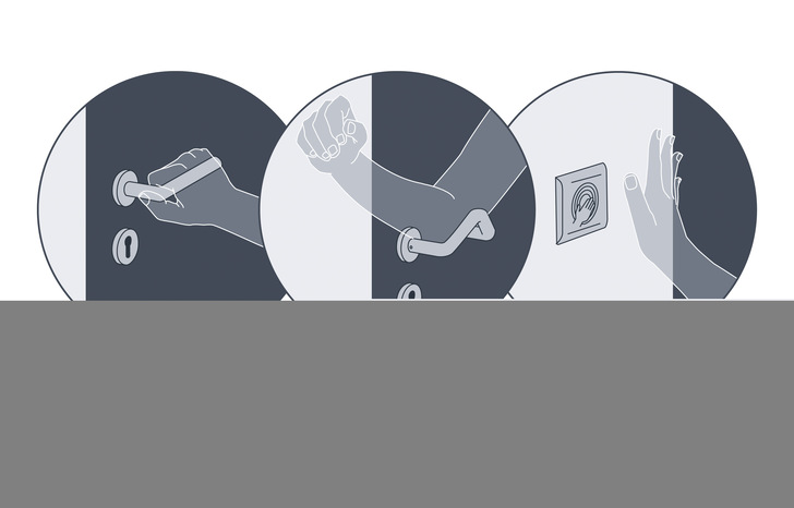 Das dreiteilige Hygienekonzept ECO Protect besteht aus antiviralen und antibakteriellen Beschichtungen, Türdrückern, die sich ohne Handkontakt bedienen lassen, und aus anspruchsvollen Automatisierungskonzepten für Türanlagen. - © Foto: Eco Schulte
