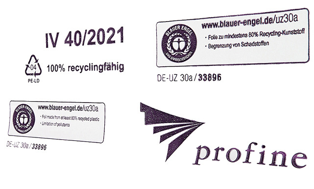Die profine GmbH setzt als erster Profil­hersteller PE-Verpackungsfolien ein, die zu 80 Prozent aus PCR-Standard bestehen und mit dem „Blauen ­Engel“ ausgezeichnet sind. - © Foto: profine
