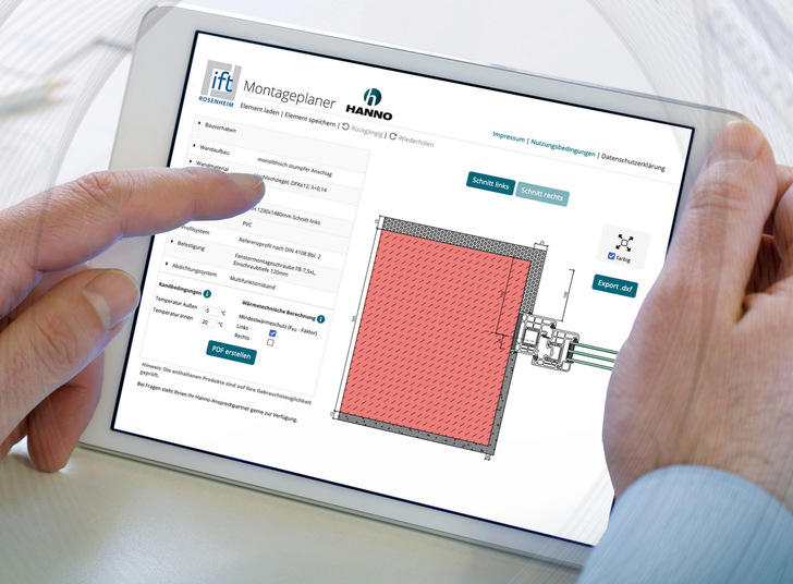Mit dem Montageplaner des ift Rosenheim bietet Hanno ein digitales Tool zur fachgerechten Montage von Fenstern. - © Hanno