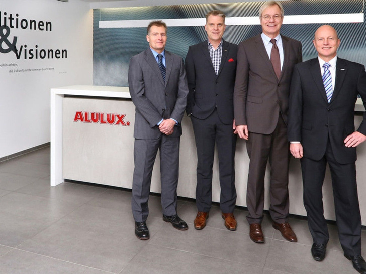 Das Alulux-Führungsteam von links: Hans-Georg Fischedick, Gregor Biermann, Hans-Josef Katzwinkel und Thomas Knobloch. - © Alulux
